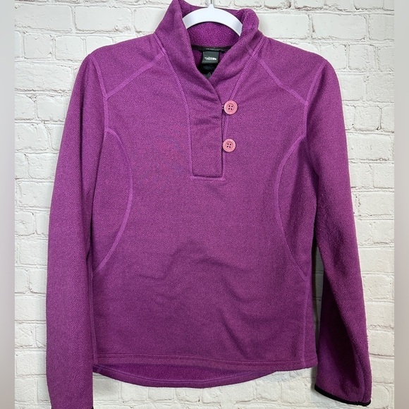 The North Face Crescent Ridge Shawl Collar Fleece Womens Sz‎ M purple Pullover - Picture 1 of 7